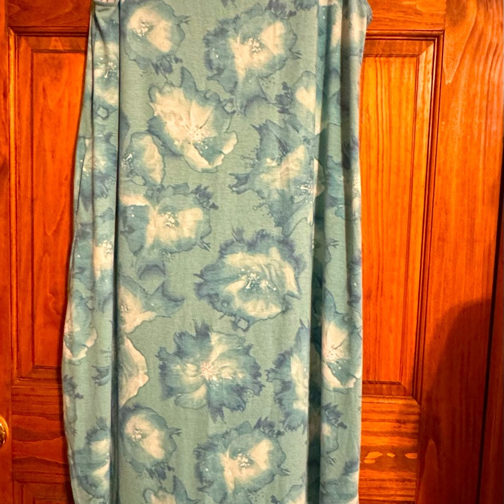 ZENANA 3X pre owned sleeveless teal floral maxi  dress. EUC Flowy summer dress - Picture 3 of 7
